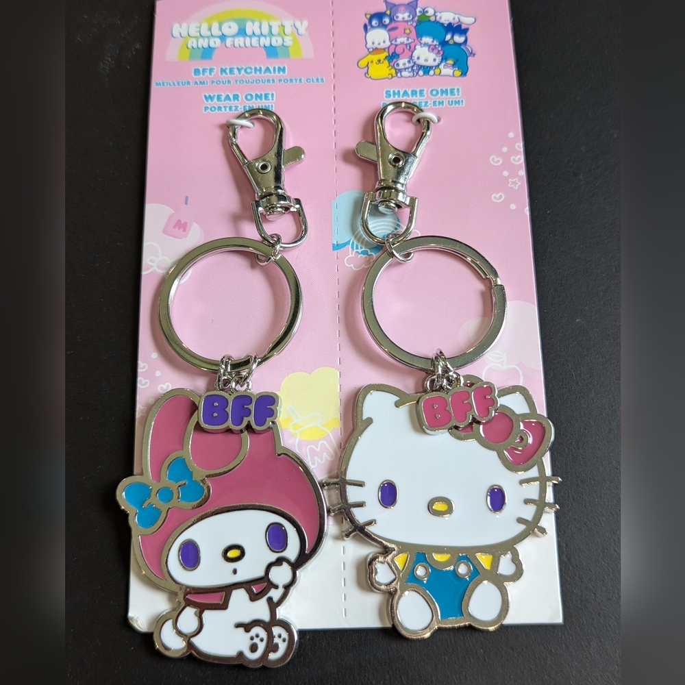 NWT Hello Kitty & My Melody BFF Keychains (2)